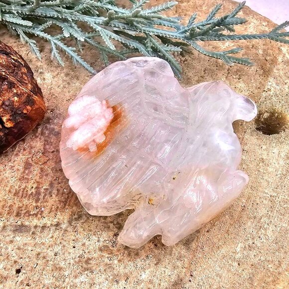 Nature Crystal Quartz Hand Carved Flying Eagle Decor - Picture 2 of 10